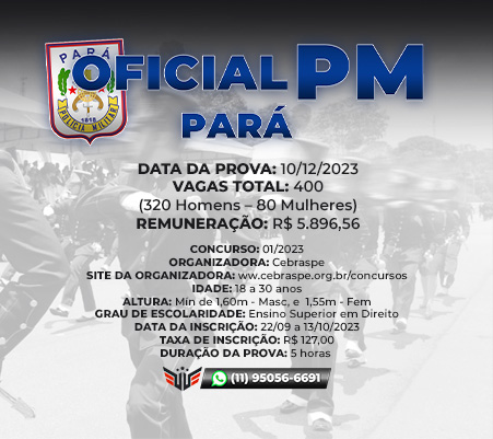 Concurso para Oficial da PM - PA