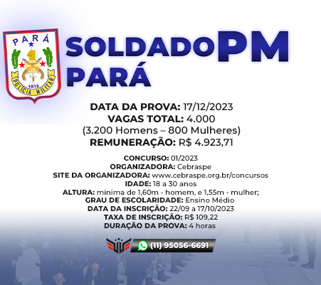 Concurso para Soldado PM - PA