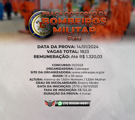 Como funciona o concurso para Praça do Corpo de Bombeiros Militar do Pará
