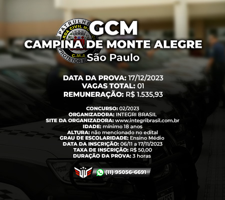 Concurso GCM Campina de Monte Alegre SP