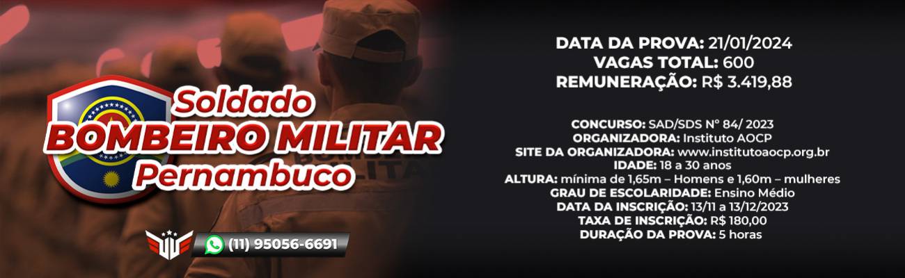 Como funciona o concurso para Soldado Bombeiro Militar do Pernambuco