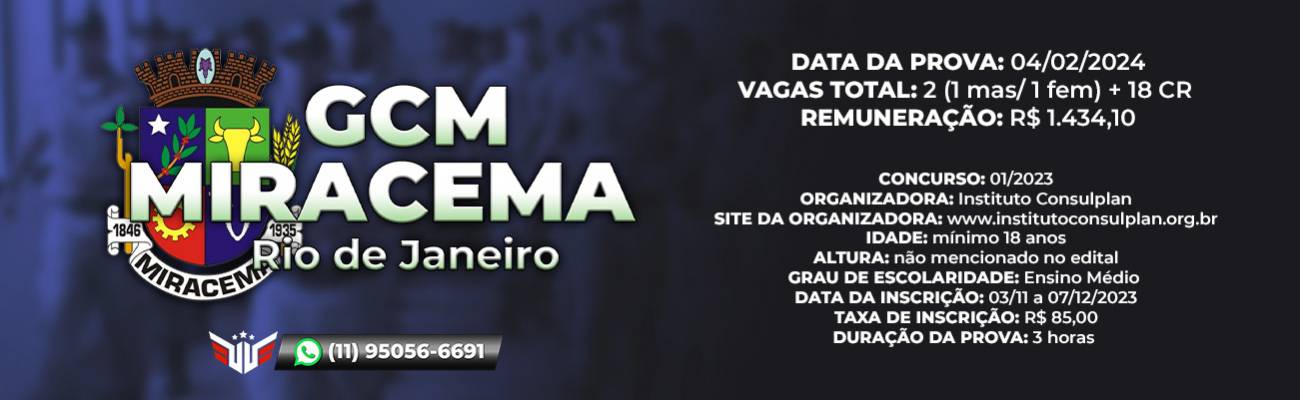Como funciona o concurso para GCM de Miracema RJ