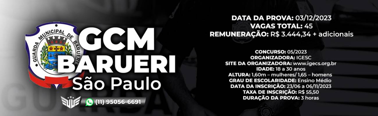 Concurso de GCM Barueri São Paulo