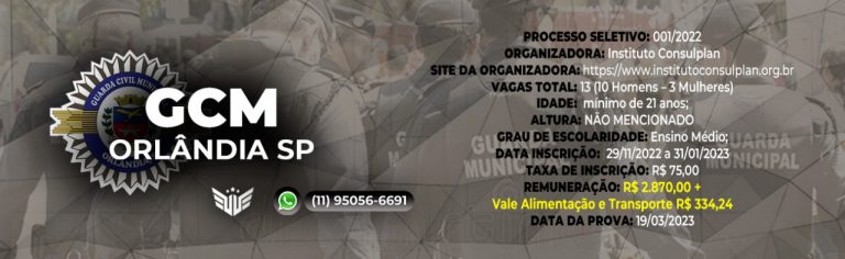 concurso gcm orlândia