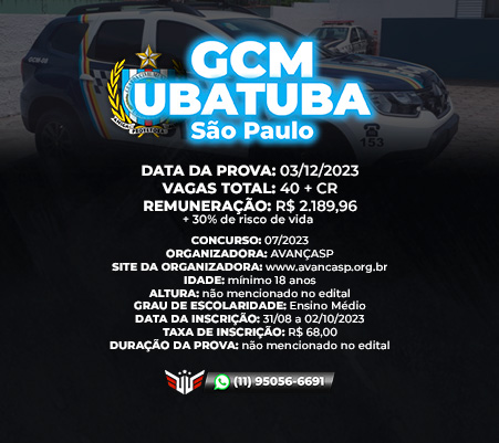 Concurso para GCM em Ubatuba São Paulo
