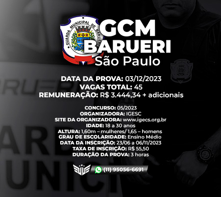 Concurso de GCM Barueri São Paulo