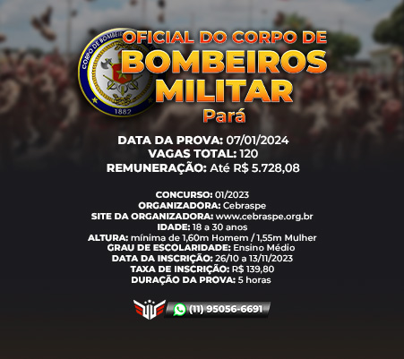 Como funciona o concurso para Oficial do Corpo de Bombeiros Militar do Pará