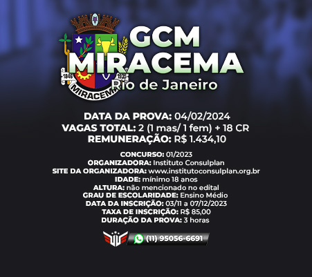 Como funciona o concurso para GCM de Miracema RJ
